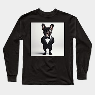 French bulldog in formal wear tuxedo and bow tie Long Sleeve T-Shirt